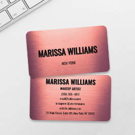 Élégant Rose brossé Carte de visite de métal bross