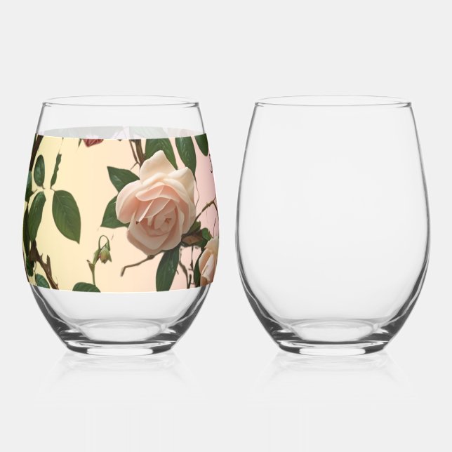 Elegant Rose Covered Master the Kitchen  Weinglas Ohne Stiel (Vorderseite)