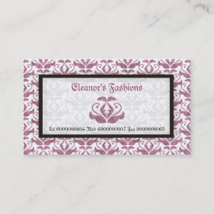 Elégant rose damassé cartes de visite de mode