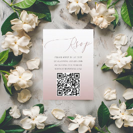 Elégant Rose de code QR Or simple Mariage RSVP