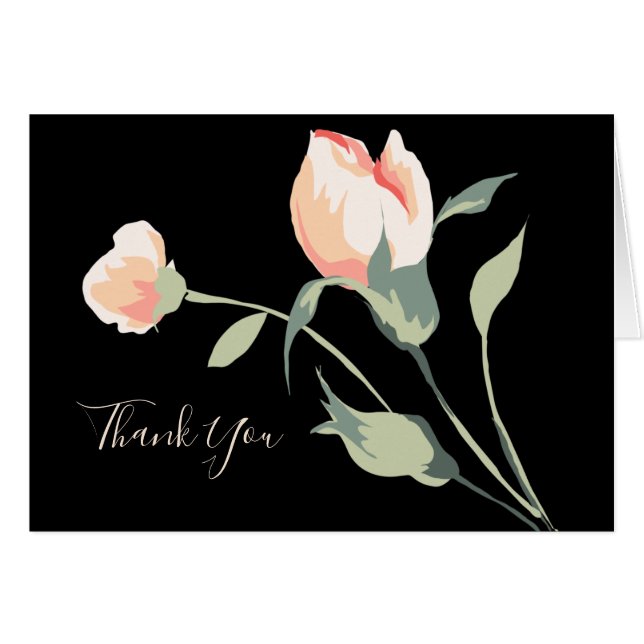 Élégant rose des bourgeons sur Arrière - plan noir (Devant Horizontal)