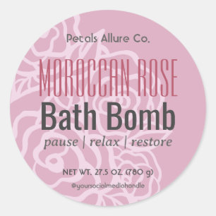 Élégant Rose Dusty rose Floral Bomb Étiquette