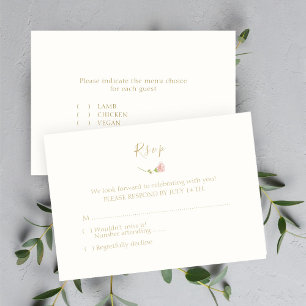 Elégant Rose et ivoire RSVP et carte de réponse de