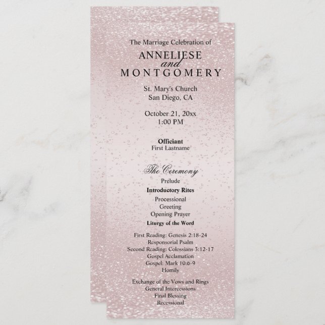 Elegant Rose Glitter  -  Program Programm (Vorne/Hinten)