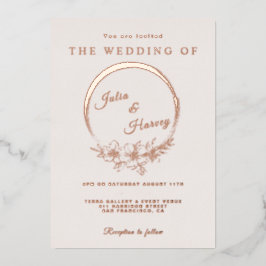 Elégant Rose Gold Blush Mariage Foil Invitation