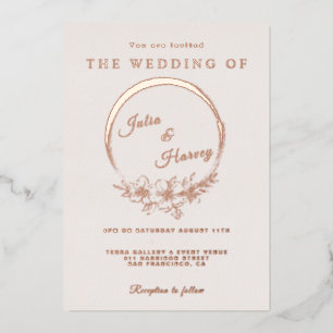 Elégant Rose Gold Blush Mariage Foil Invitation