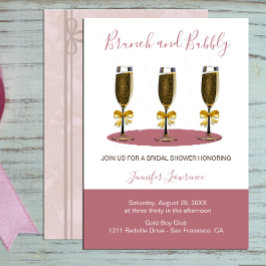 Elegant Rose Gold Brunch and Bubbly Bridal Shower Einladung