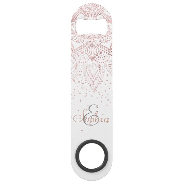 Elégant Rose Gold Dots Mandala (Devant)
