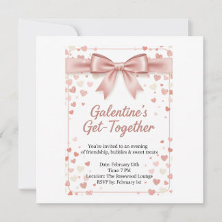 Elegant Rose Gold Galentine's Day Invitation Templ