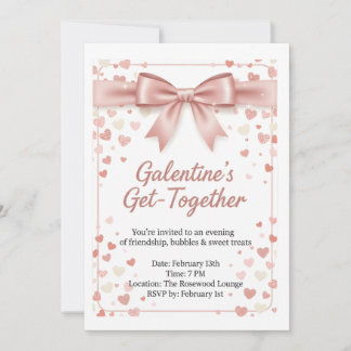 Elegant Rose Gold Galentine's Day Invitation Templ Einladung