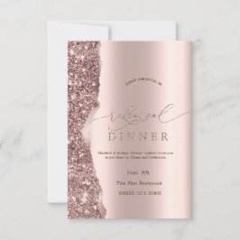 Elegant Rose Gold Glitter Script  Einladung