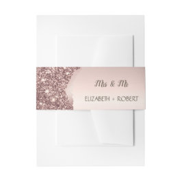 Elegant Rose Gold Glitter Script  Einladungsbanderole