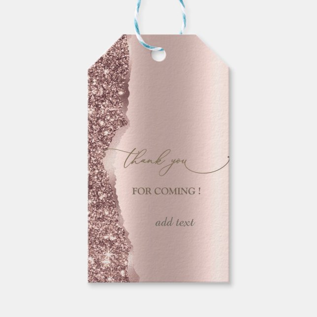 Elegant Rose Gold Glitter Script  Geschenkanhänger (Vorderseite)