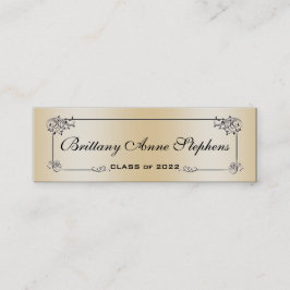 Élégant Rose Gold Graduation Nom Carte Insérer