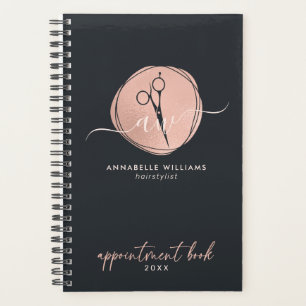 Elégant Rose Gold Hairstyliste carnet de rendez-vo