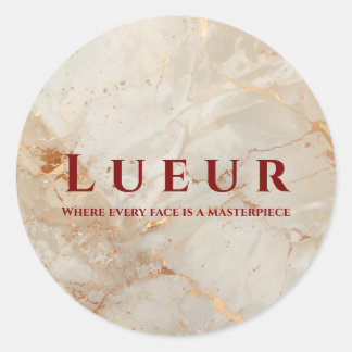 Elegant Rose Gold Marble Beauty Salon Professional Runder Aufkleber