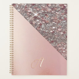 Elegant Rose Gold Monogram Planer