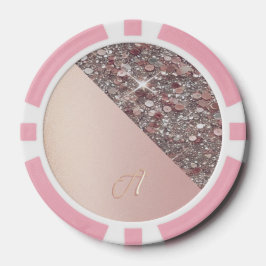Elegant Rose Gold Monogram Pokerchips