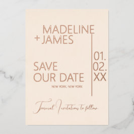 ELEGANT Rose Gold Tan Save the Dates Ankündigungen