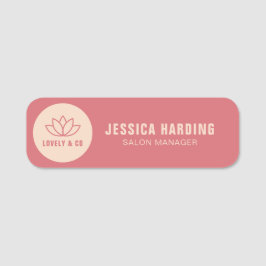 Elegant Rose & Ivory Salon Business Magnetic Namensschild