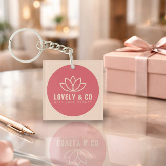 Elegant Rose & Ivory Salon Business Promotional  Schlüsselanhänger