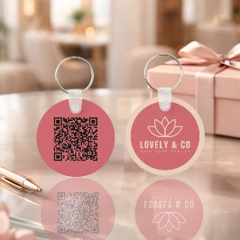 Elegant Rose & Ivory Salon Business Promotional Schlüsselanhänger