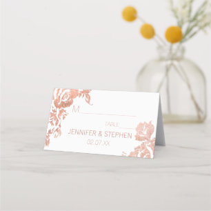 Élégant Rose moderne Gold Floral Cartes de Place