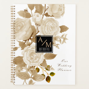Élégant Rose Monogramme Blanc