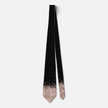 Élégant Rose noir Gold Faux Cravate Parties scinti