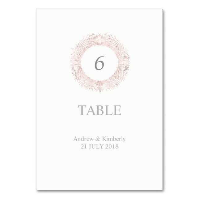 Élégant rose or mariage numéro de table (Par défaut)