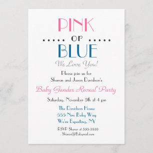 Élégant rose ou bleu Genre Reveillez Invitation