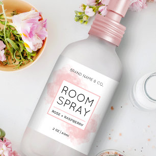 Élégant rose pâle 2 OZ Room Spray Étiquette boutei