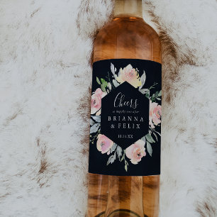 Elégant rose pâle Chevaux Mariages Étiquettes de v