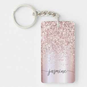 Élégant Rose Parties scintillant or Monogramme Nom