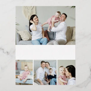 Elégant Rose photo de vacances Gold Foil carte pos