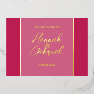 Élégant Rose Red Mariage Foil Invitation