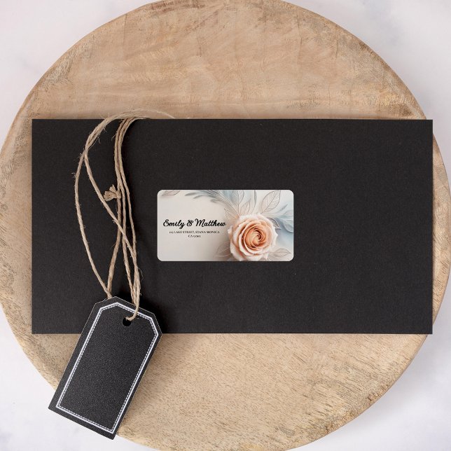 Élégant Rose Rose Dew Drops Retourner Étiquettes d (Créateur téléchargé)