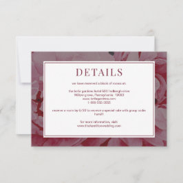 Élégant Rose rose Mariage Détails Carte de boîtier