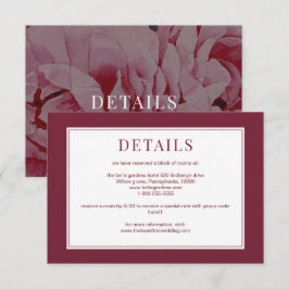 Élégant Rose rose Mariage Détails Carte de boîtier
