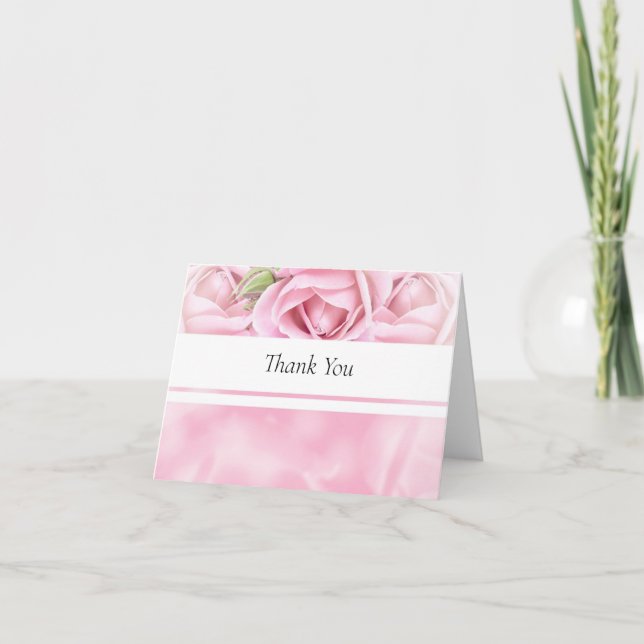 Élégant rose rose Merci note (Devant)