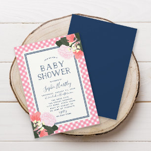 Elégant rose Roses Floral Baby shower Invitation