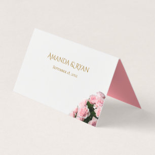 Elégant rose Roses Floral Mariage Table Carte Plac