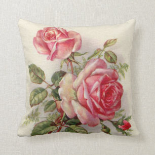 élégant rose Vintage décor intérieur coussin