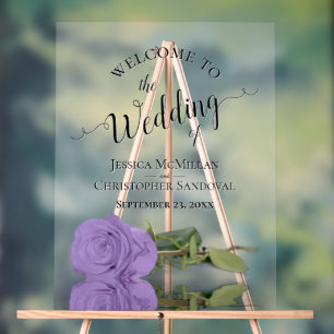 Élégant Rose Violet Lavande Mariage Chic Bienvenue