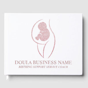 Elegant Roségold-Doula-Geschäftskunde Gästebuch