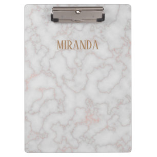 Elegant Rosegold Marble personalisieren Klemmbrett