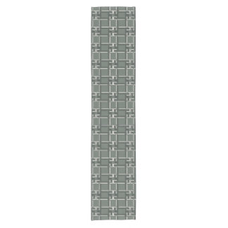 Elegant Rosemary Sage Greek Key Pattern Kurzer Tischläufer