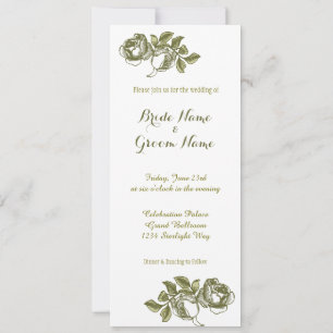 Élégant Roses d'or blanc personnalisé invitation d