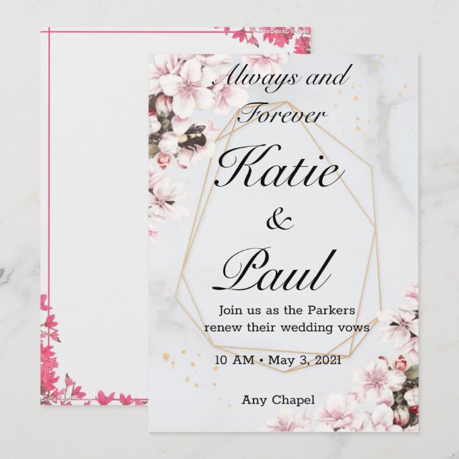 Elegant Roses Hochzeit Einladung (Vorne/Hinten)