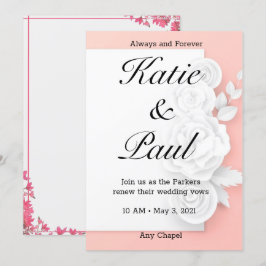 Elegant Roses Hochzeit Einladung